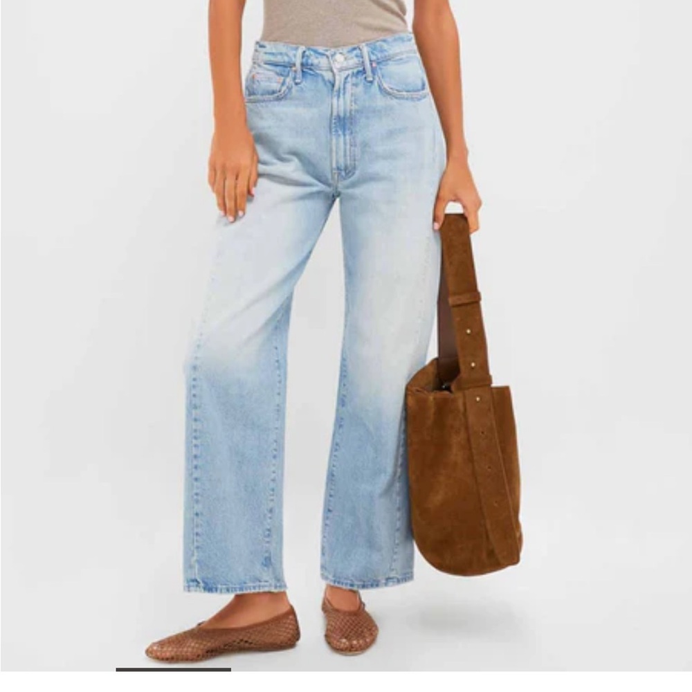 MOTHER Sky Blue Wide Leg Jeans